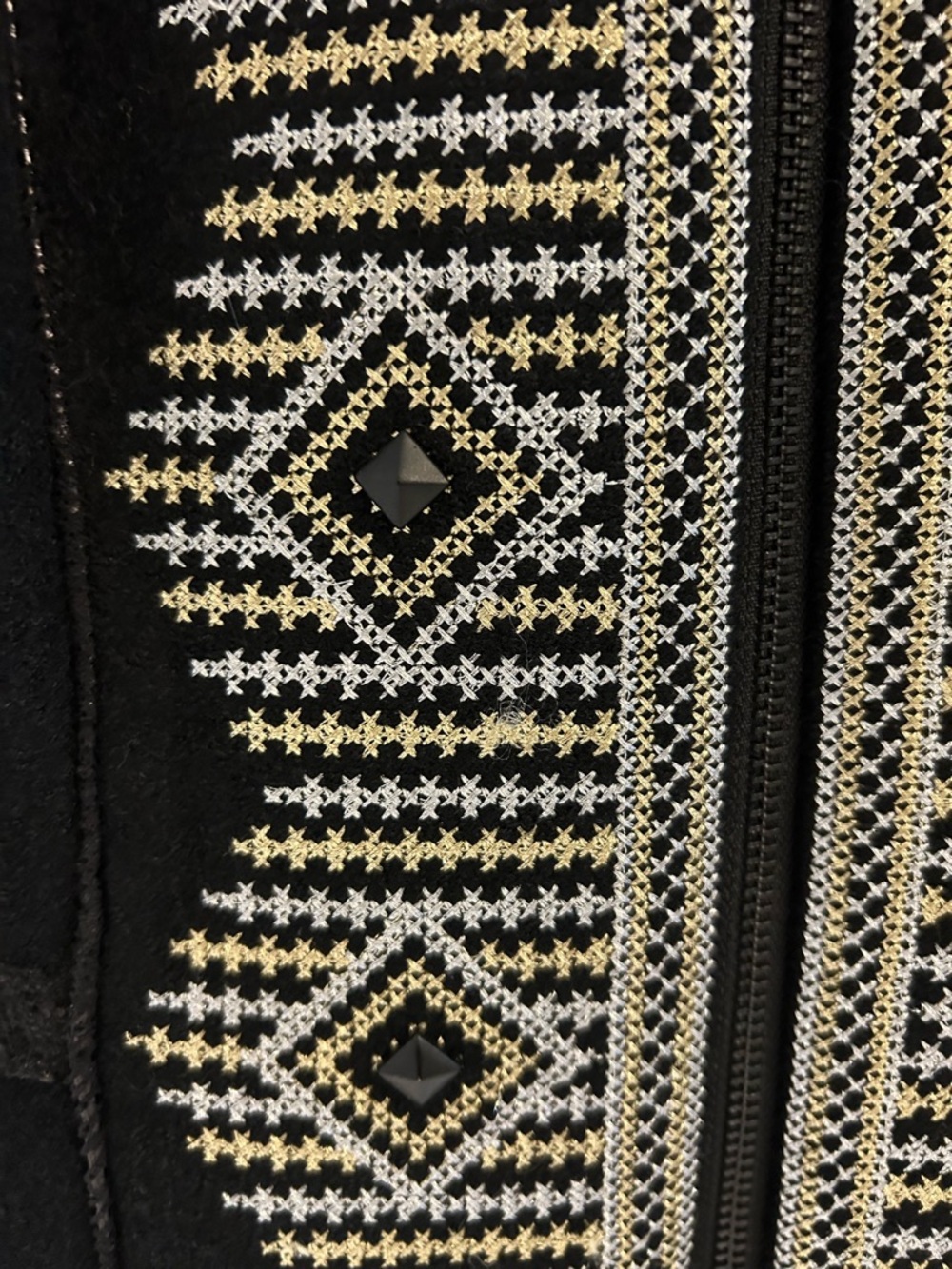 🖤 NWT! Plenty by Tracy Reese Black Princess Coat with Metallic Embroidery - Picture 8 of 12